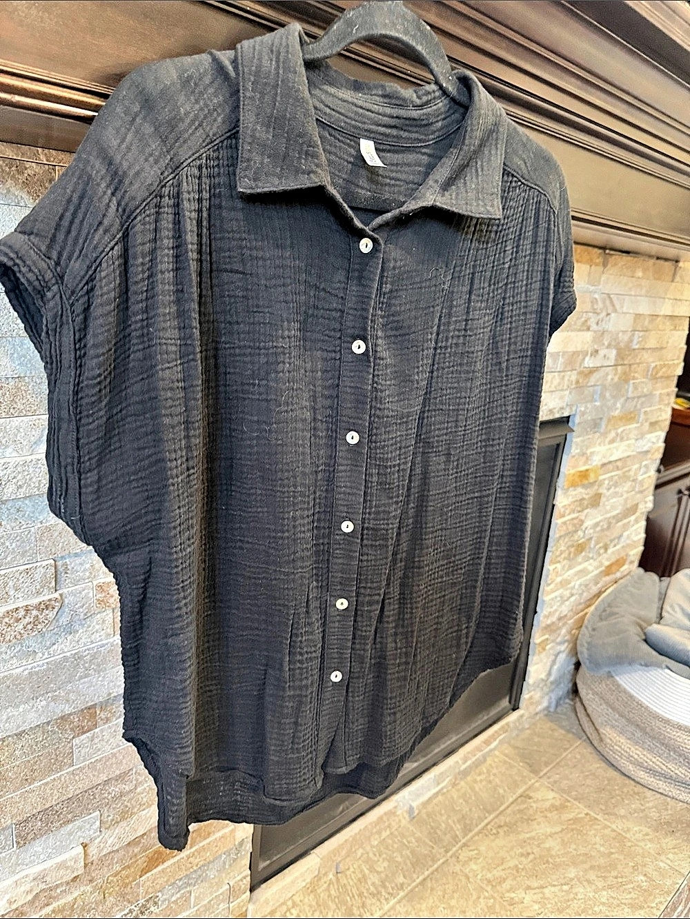 Hashtag Women's Black Button Front Shirt M